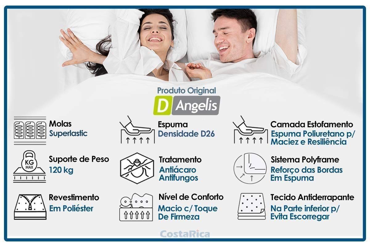 Cama Box Casal+Colchão Classic+Guarda Roupa Veneza Luxo