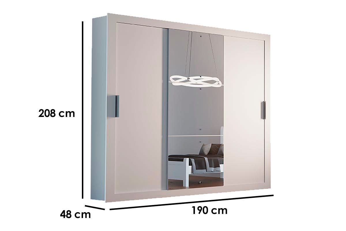 Cama Box Casal + Colchão Physical Spring + Guarda Roupa Veneza Luxo