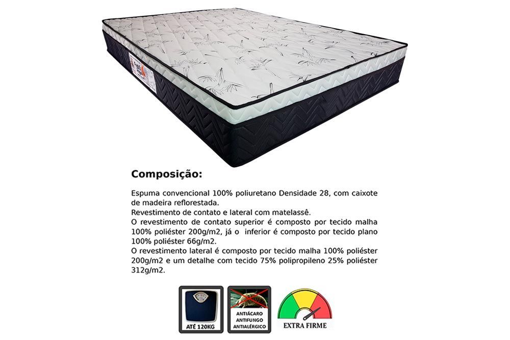 Cama Box Casal + Colchão Foggia Sognia + Guarda Roupa Veneza Luxo
