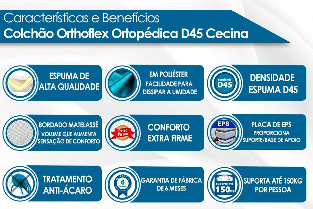 Cama Box Casal + Colchão D45 Cecina + Guarda Roupa Veneza Luxo