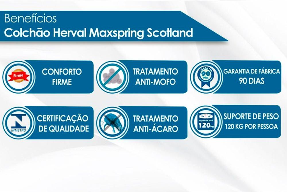 Cama Box Casal + Colchão Scotland Herval + Guarda Roupa Veneza Luxo