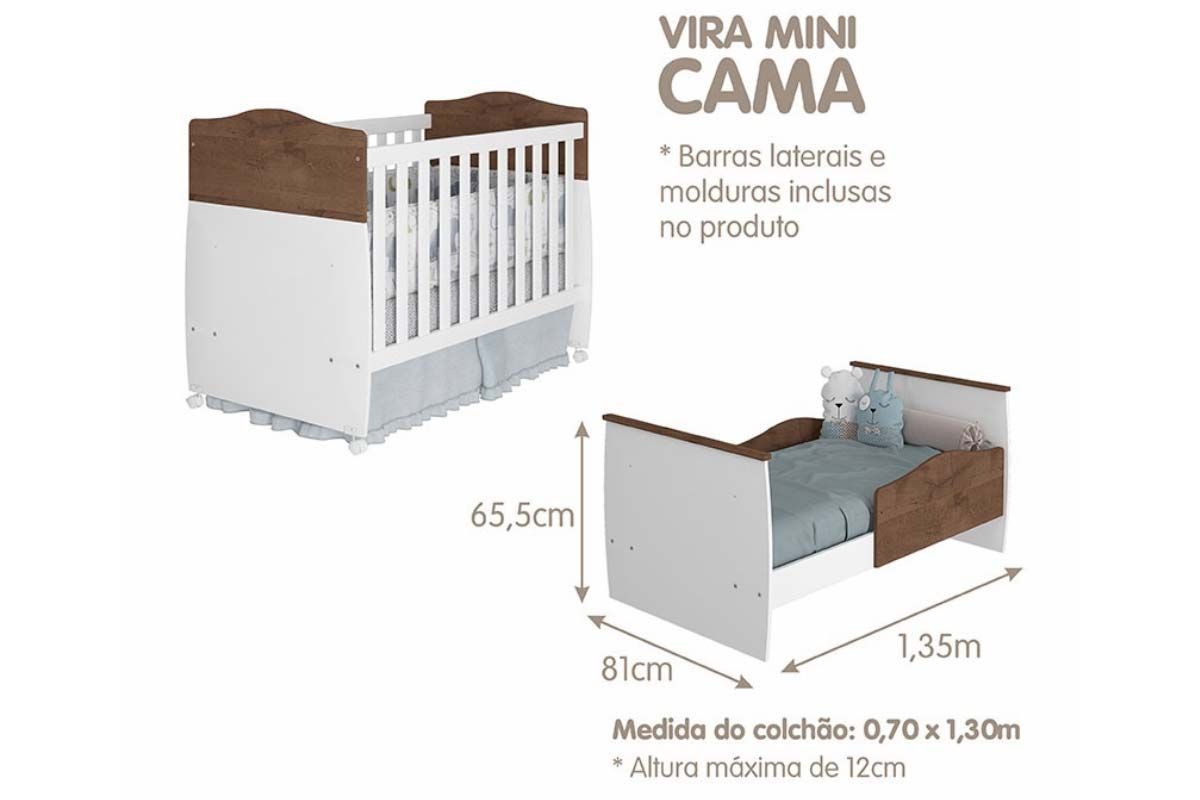 Berço Infantil Conforto 2 em 1 Permóbili Baby Berço Infantil Conforto 2 em 1 Permóbili Baby