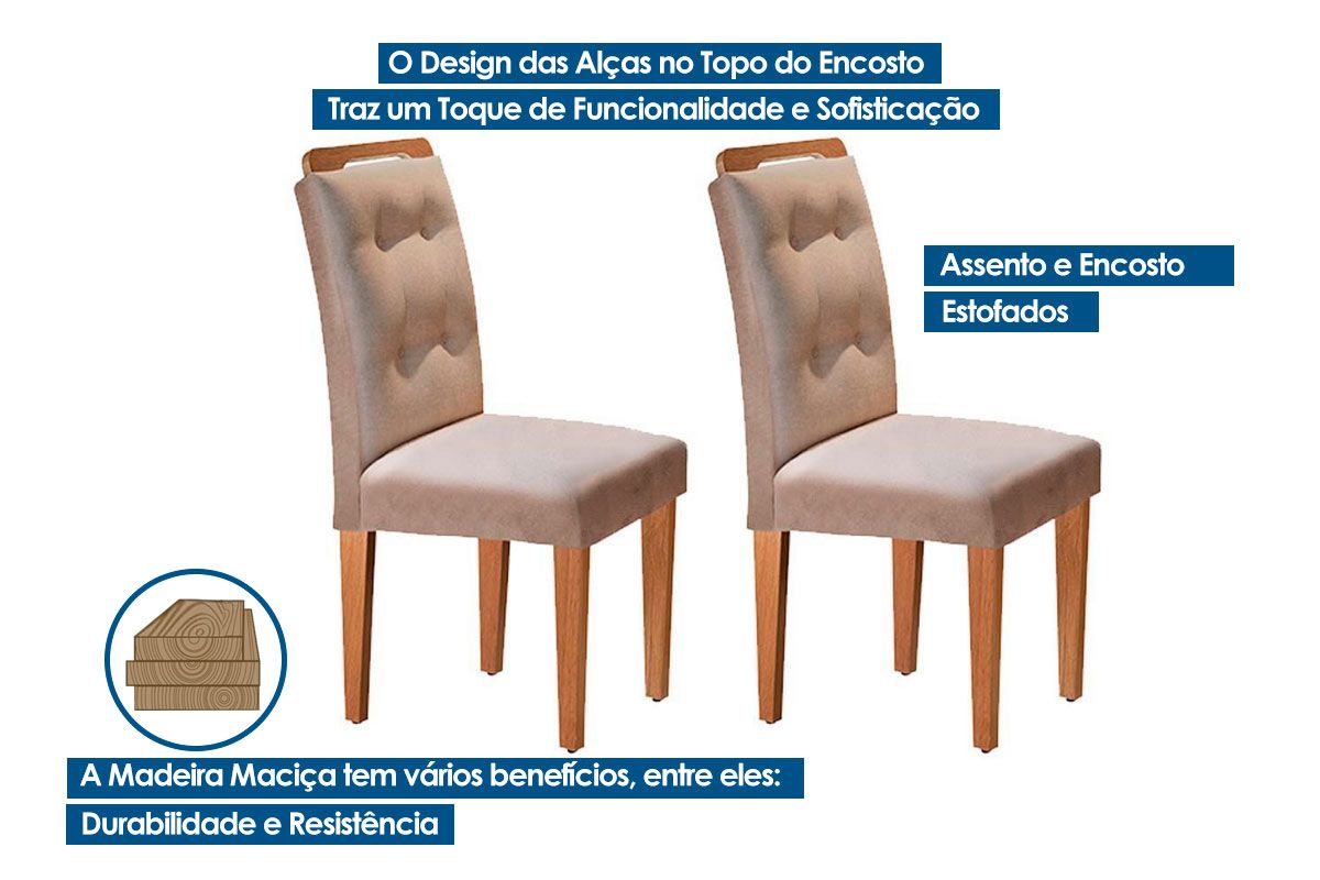 Cadeira Jantar Imperatriz Kit 2Un Rufato