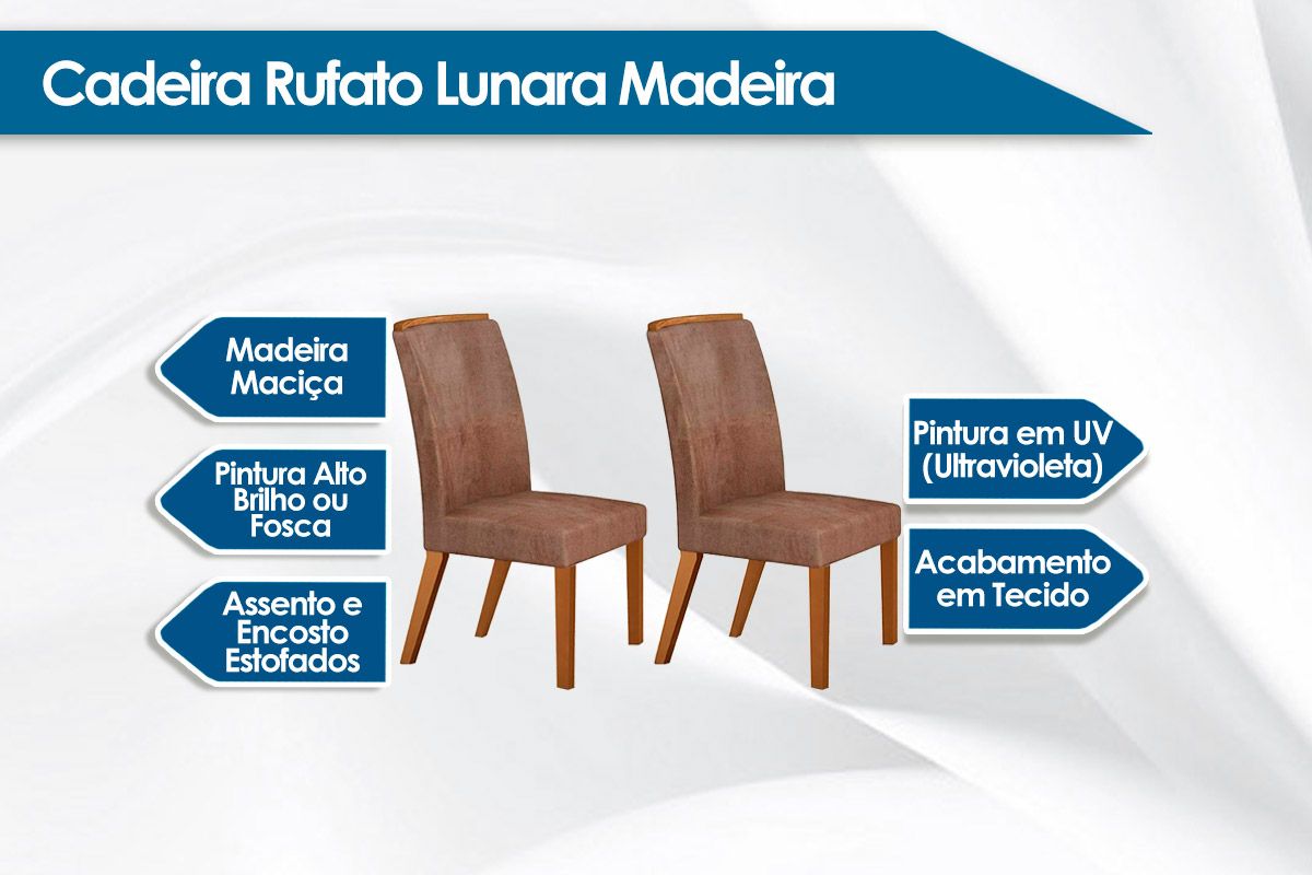 Cadeira Jantar Lunara Kit 2 Un Rufato Cadeira Jantar Lunara Kit 2 Un Rufato