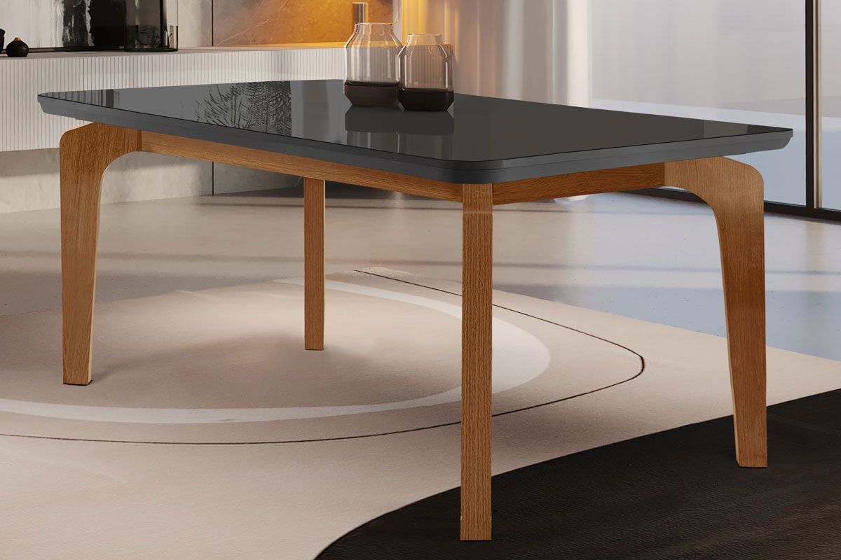 Mesa Jantar Londrina c/Tampo MDF/Vidro 120cm Rufato
