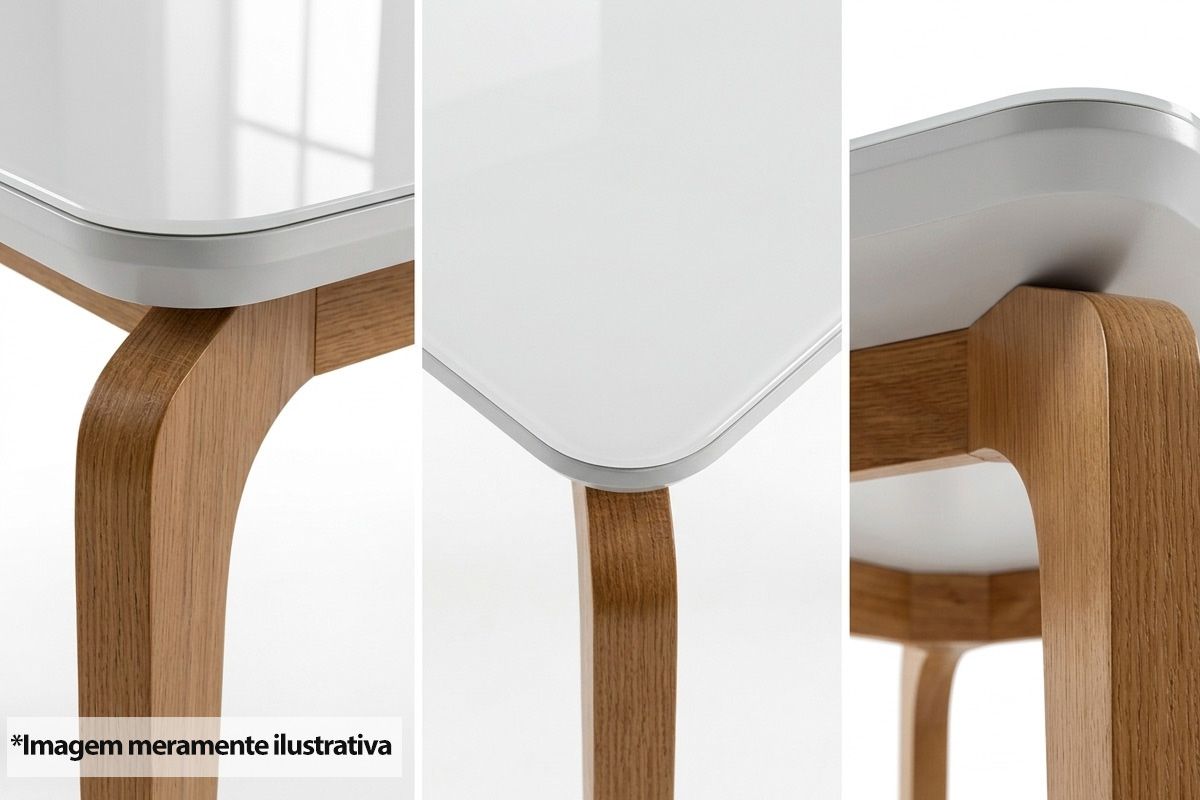 Mesa Jantar Londrina c/Tampo MDF/Vidro 120cm Rufato