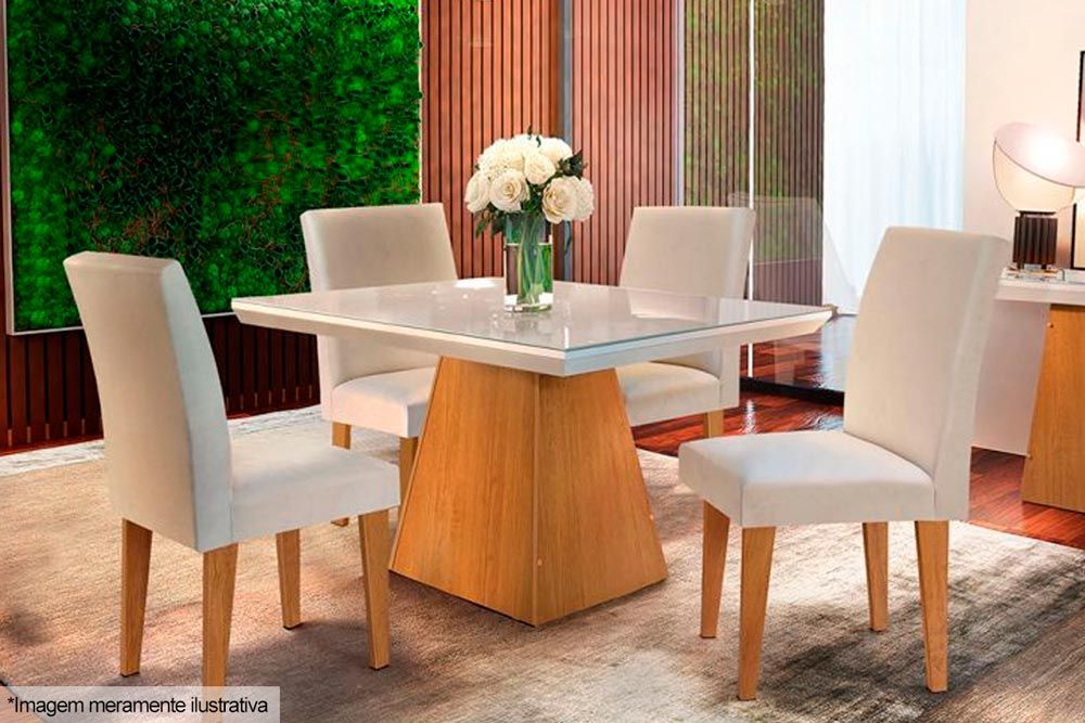 Mesa Jantar Luna c/Tampo MDF/Vidro 90cm Rufato Mesa Jantar Luna c/Tampo MDF/Vidro 90cm Rufato