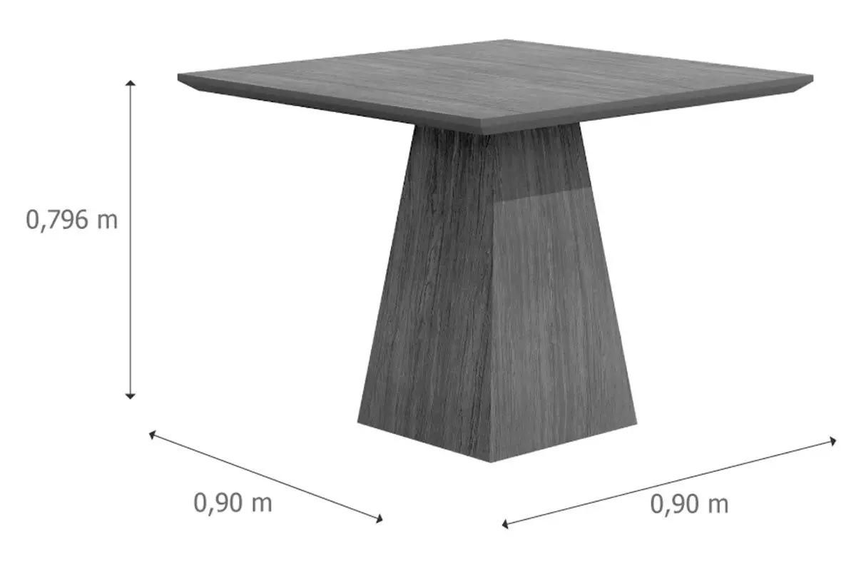 Mesa Jantar Luna c/Tampo MDF/Vidro 90cm Rufato Mesa Jantar Luna c/Tampo MDF/Vidro 90cm Rufato