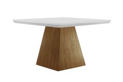 Madeirado c/Vidro Canto Curvo - Imbuia/Ripado 3D/Off White