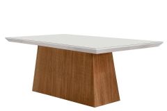 Madeirado c/Vidro Canto Curvo - Imbuia/Ripado 3D/Off White