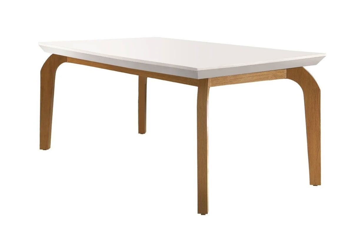 Mesa Jantar Londrina c/Tampo MDF Reto 180cm RufatoImbuia/Off White Mesa Jantar Londrina c/Tampo MDF Reto 180cm RufatoImbuia/Off White