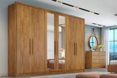 Guarda Roupa Casal 6 Portas c/Espelho 6Gavs Robust/Livorno N. Horizonte