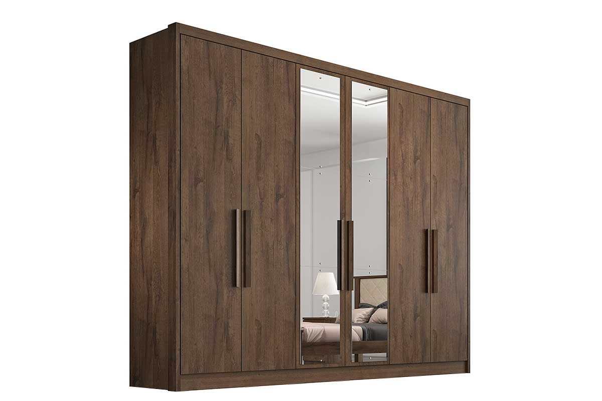 Guarda Roupa Casal 6 Portas c/Espelho 4Gavs Rizon/Linea N. Horizonte
