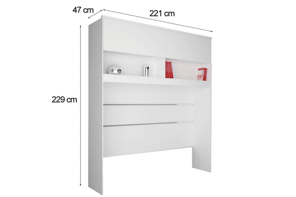 Modulado de Quarto Armário Ponte Aéreo Casal c/2 Portas Gold Bari N. Horizonte