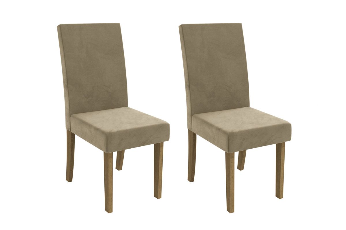Cadeira Jantar Dália 2CAD131 Madeirado Kit 2 Un KappesbergCanela/Suede Bege Cadeira Jantar Dália 2CAD131 Madeirado Kit 2 Un KappesbergCanela/Suede Bege