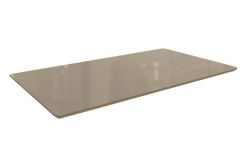 Tampo Mesa MDF/Vidro TA26 Crome 160cm Kappesberg - Nogueira/Bronze