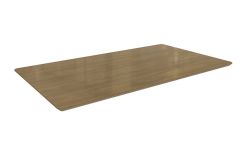 Tampo Mesa MDF/Vidro TA26 Crome 160cm Kappesberg - Nogueira/Nogueira