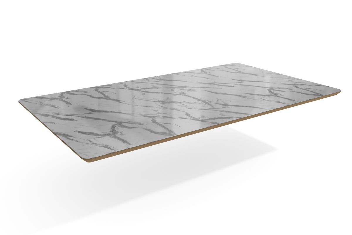 Tampo Mesa MDF/Vidro TA26 Crome 160cm KappesbergFreijó/Pedra
