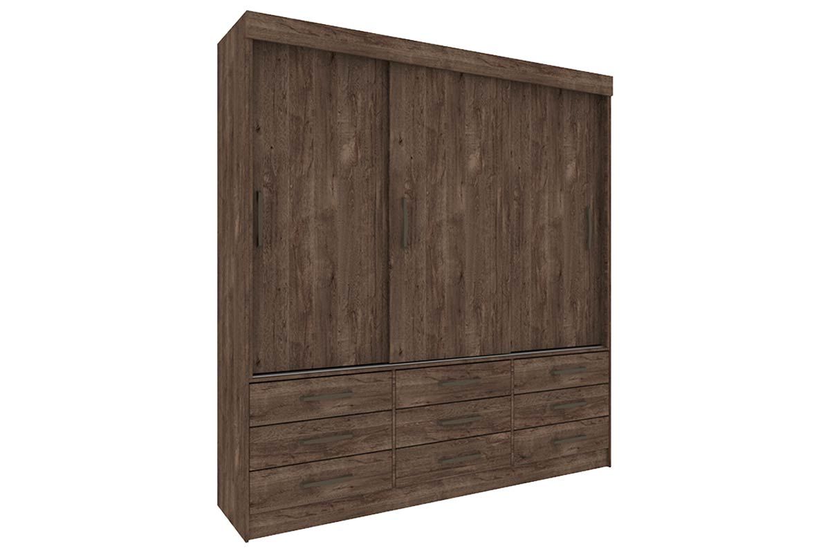 Guarda Roupa Casal 3 Portas de Correr e 9 Gavetas Chicago Tcil Guarda Roupa Casal 3 Portas de Correr e 9 Gavetas Chicago Tcil