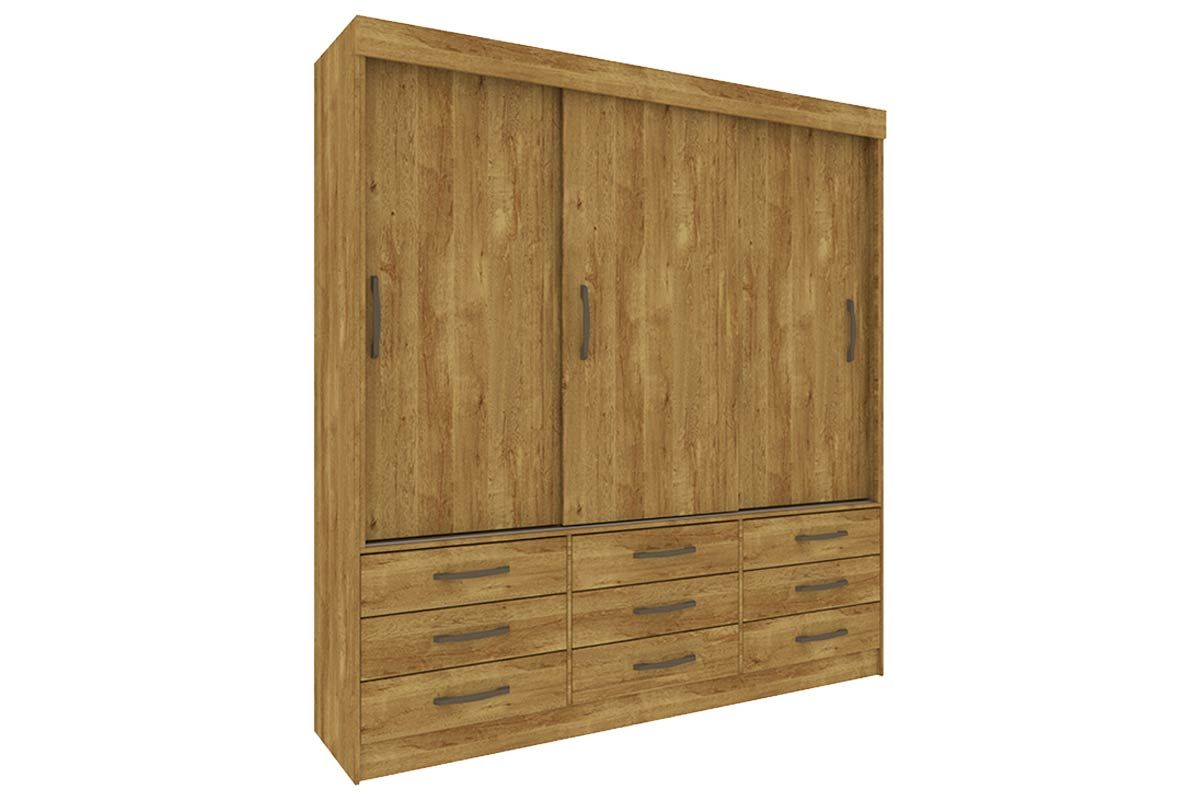 Guarda Roupa Casal 3 Portas de Correr e 9 Gavetas Chicago Tcil Guarda Roupa Casal 3 Portas de Correr e 9 Gavetas Chicago Tcil