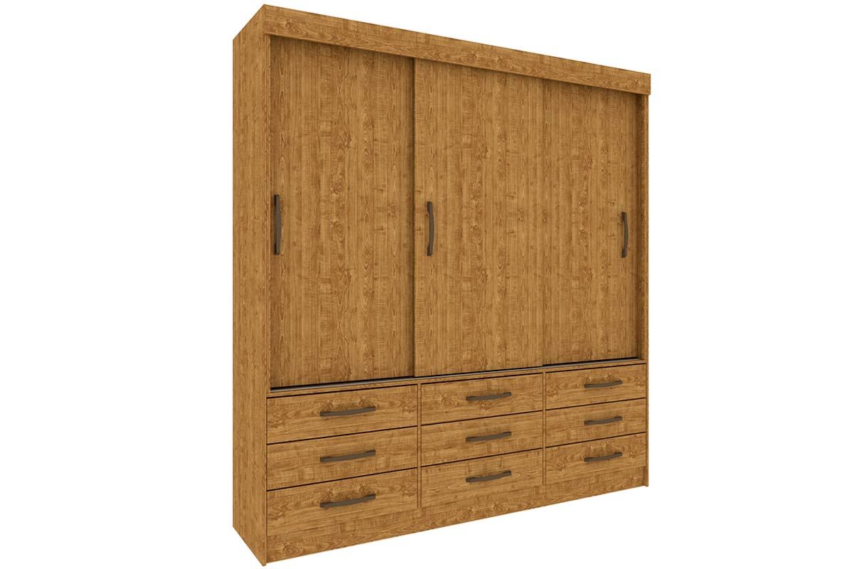 Guarda Roupa Casal 3 Portas de Correr e 9 Gavetas Chicago Tcil Guarda Roupa Casal 3 Portas de Correr e 9 Gavetas Chicago Tcil