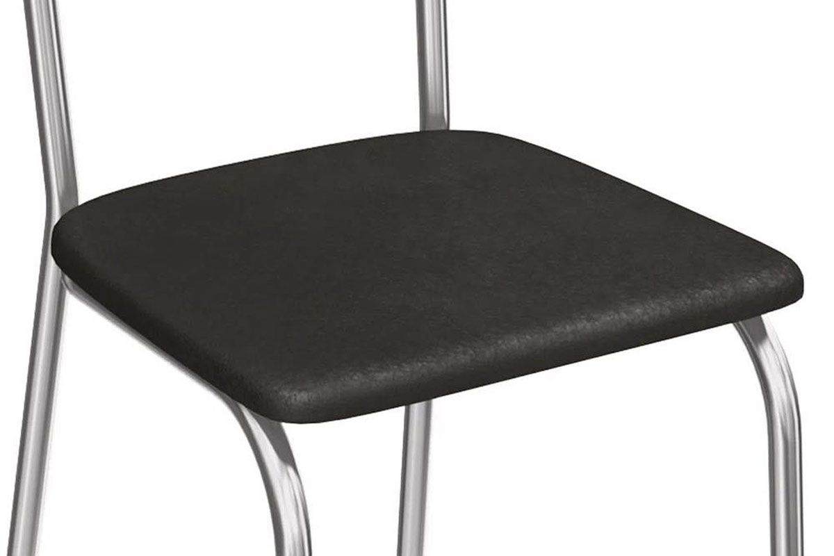 Sala Jantar Mesa Volga c/Tampo de Vidro 95cm + 4 Cadeiras Lisboa - Kappesberg