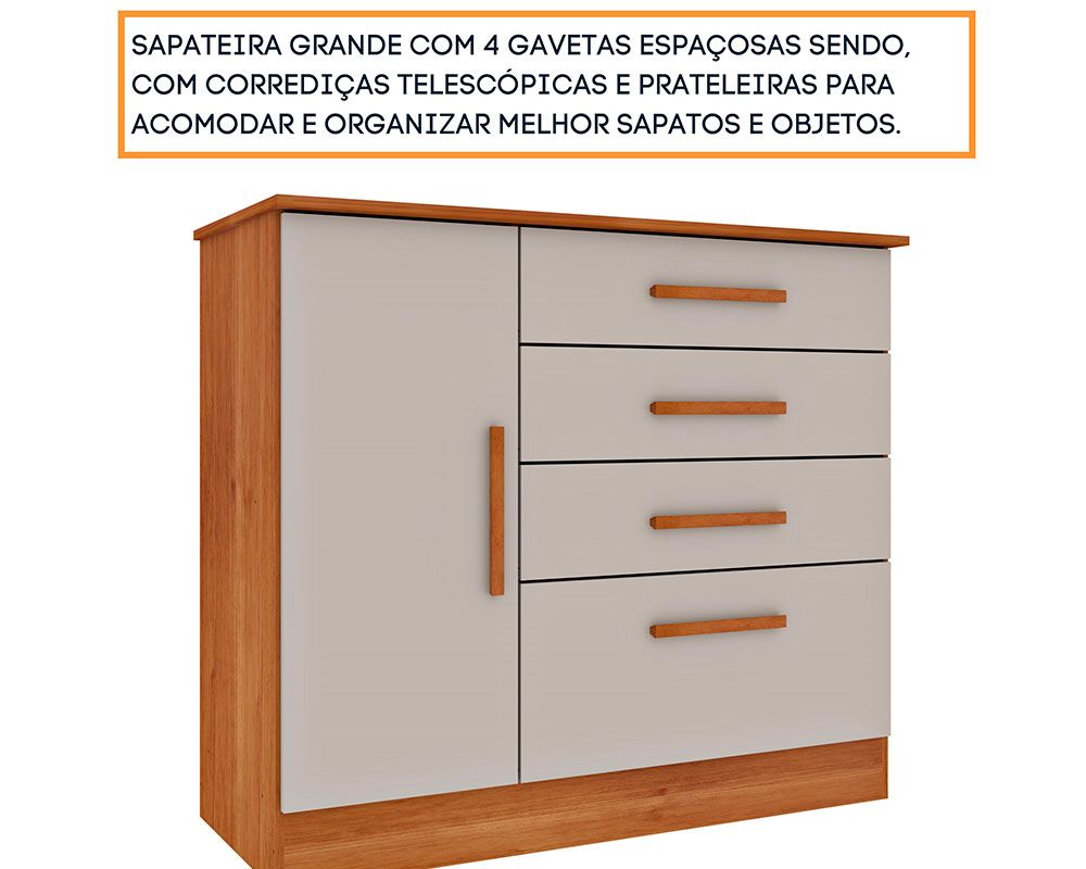 Cômoda Chicago c/1 Porta e 4 Gavetas Tcil Cômoda Chicago c/1 Porta e 4 Gavetas Tcil