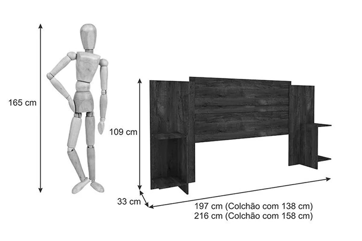 Cabeceira Box Madeirado Tcil Extensível Arizona Cabeceira Box Madeirado Tcil Extensível Arizona