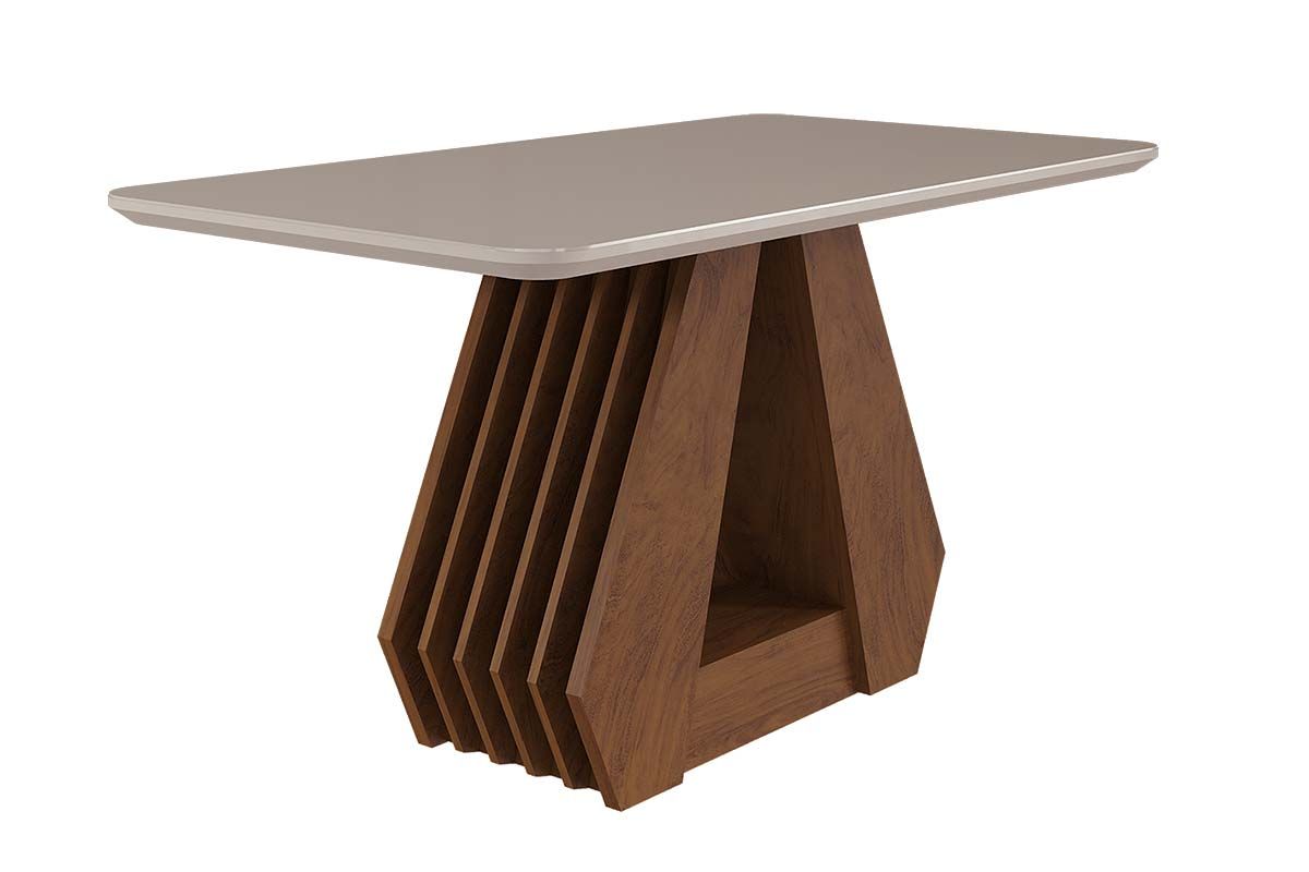 Mesa Jantar Ágata c/Tampo Madeirado c/Vidro 130x80cm Cimol Mesa Jantar Ágata c/Tampo Madeirado c/Vidro 130x80cm Cimol