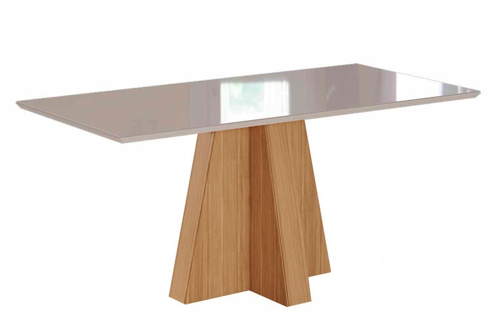 Mesa Jantar Patricia c/Tampo Madeirado c/Vidro 130X80cm CimolCinamomo/Off White Mesa Jantar Patricia c/Tampo Madeirado c/Vidro 130X80cm CimolCinamomo/Off White