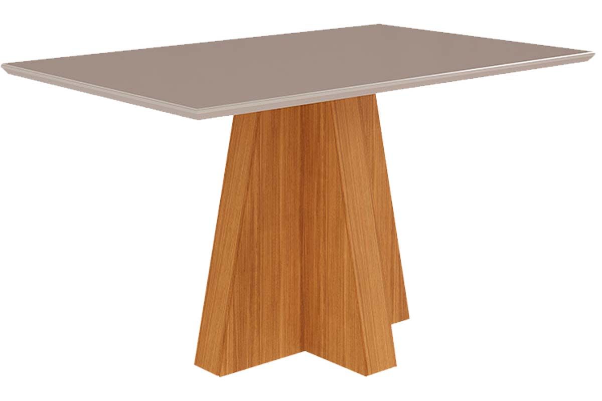 Mesa Jantar Patricia c/Tampo Madeirado c/Vidro 130X80cm CimolCinamomo/Off White Mesa Jantar Patricia c/Tampo Madeirado c/Vidro 130X80cm CimolCinamomo/Off White