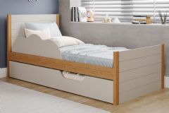 Cama Solteiro Elza c/Auxiliar Permóbili - Nature/Off White Cimol