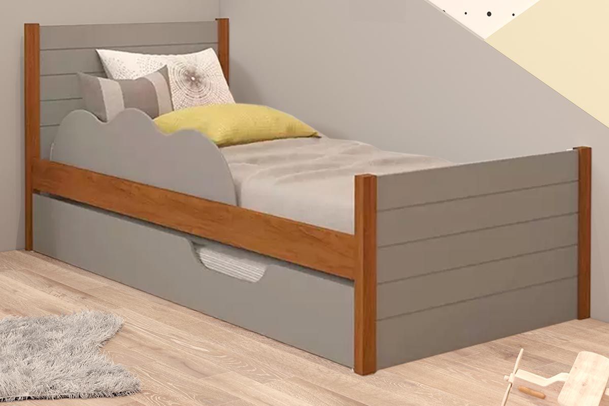 Cama Solteiro Elza c/Auxiliar Permóbili Cama Solteiro Elza c/Auxiliar Permóbili