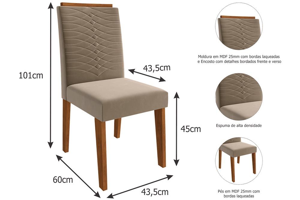 Cadeira Jantar Clarice Wood Kit 2 Un Cimol Cadeira Jantar Clarice Wood Kit 2 Un Cimol