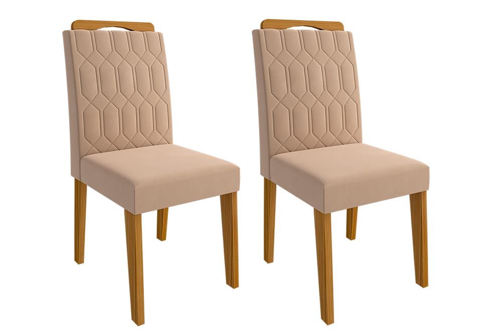 Cadeira Jantar Paola Wood Kit 2 Un CimolCarvalho/Suede Nude Bege Cadeira Jantar Paola Wood Kit 2 Un CimolCarvalho/Suede Nude Bege