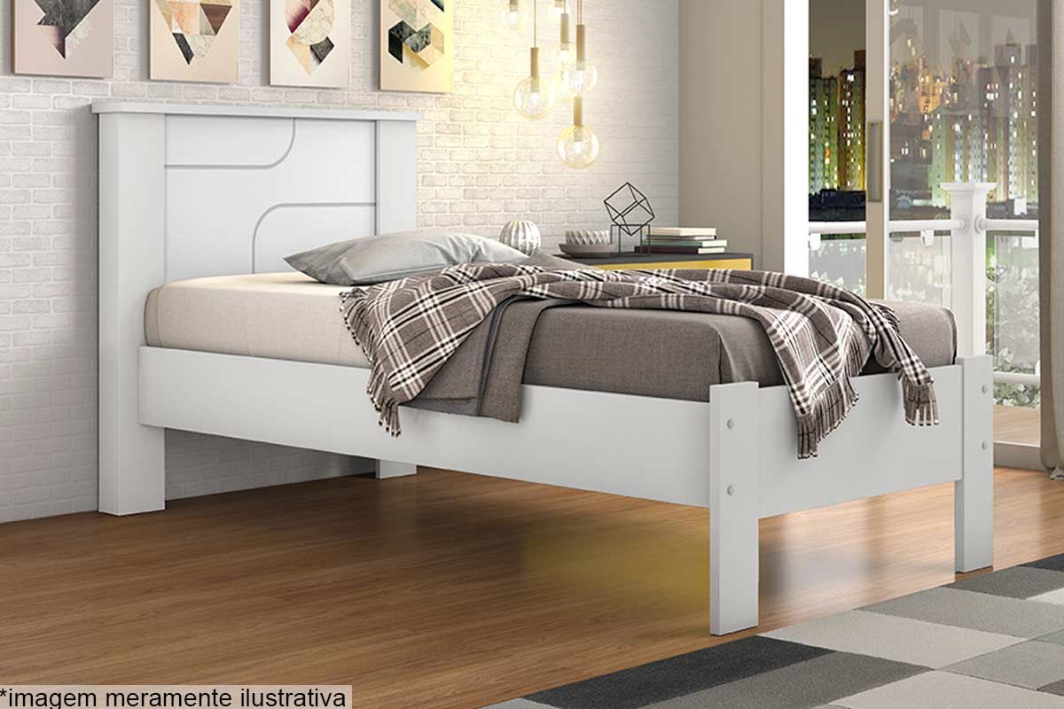 Cama Solteiro Pérola ConquistaBranco