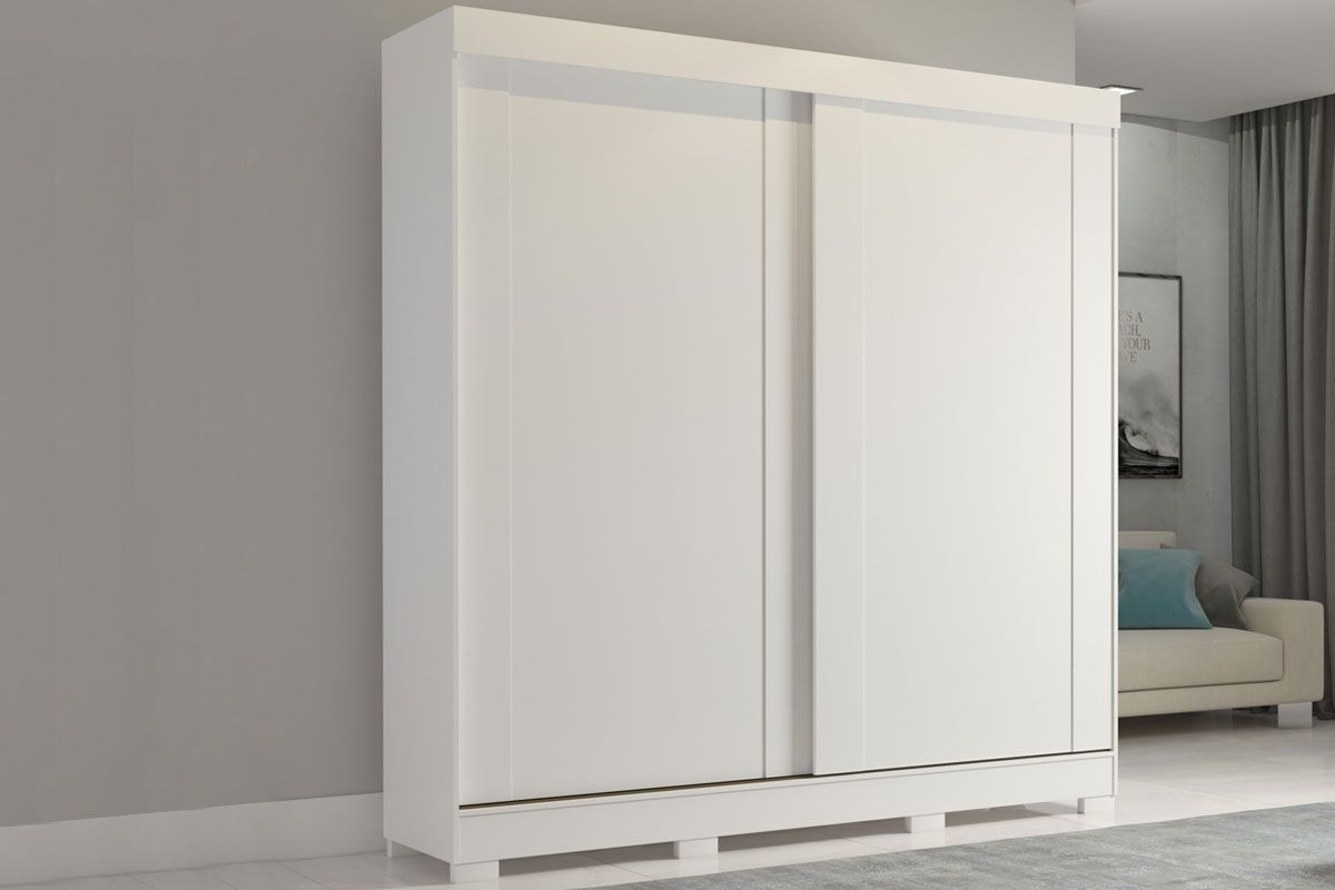 Guarda Roupa Casal 2 Portas de Correr e 3 Gavetas c/Pés Ilhéus Panan