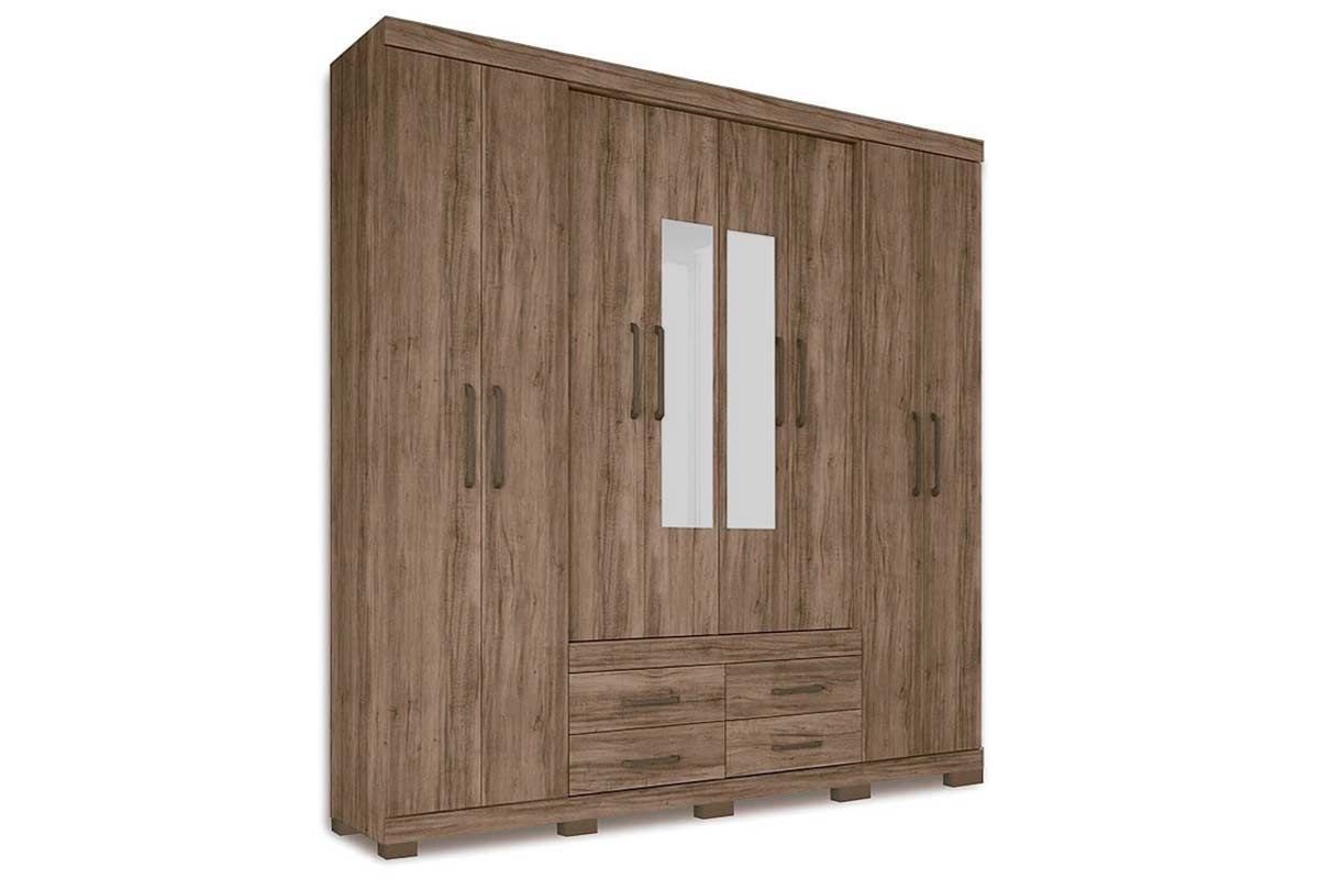 Guarda Roupa Casal 8 Portas (2 c/Espelho) e 4 Gavetas c/Pés Nápoles S. Andirá Guarda Roupa Casal 8 Portas (2 c/Espelho) e 4 Gavetas c/Pés Nápoles S. Andirá