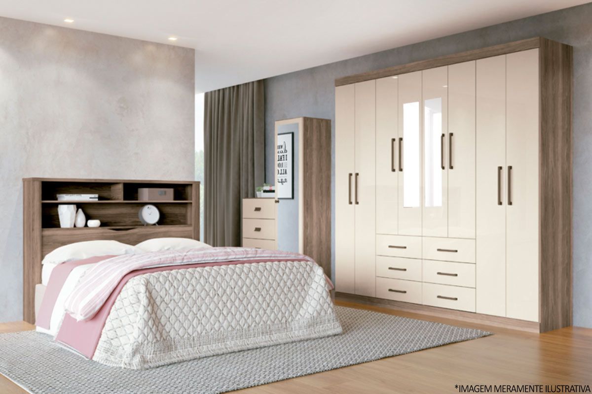 Guarda Roupa Casal 8 Portas (2 c/Espelho) e 6 Gavetas Liverpool S. Andirá Guarda Roupa Casal 8 Portas (2 c/Espelho) e 6 Gavetas Liverpool S. Andirá