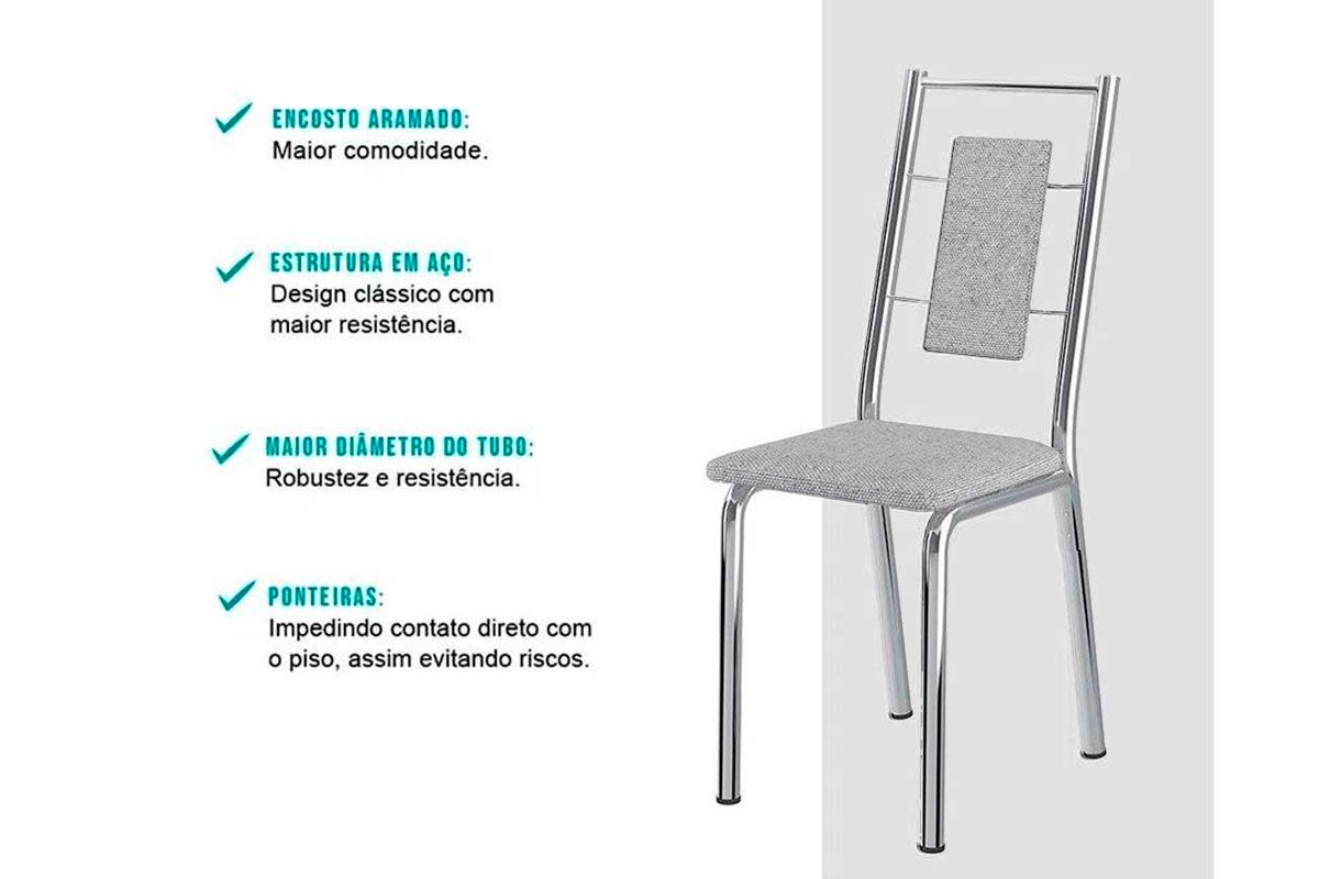 Cadeira Jantar 1726 Aço Kit 2 Uni Carraro