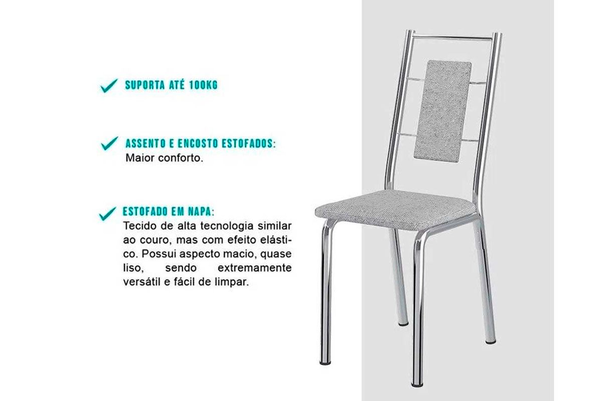 Cadeira Jantar 1726 Aço Kit 2 Uni Carraro
