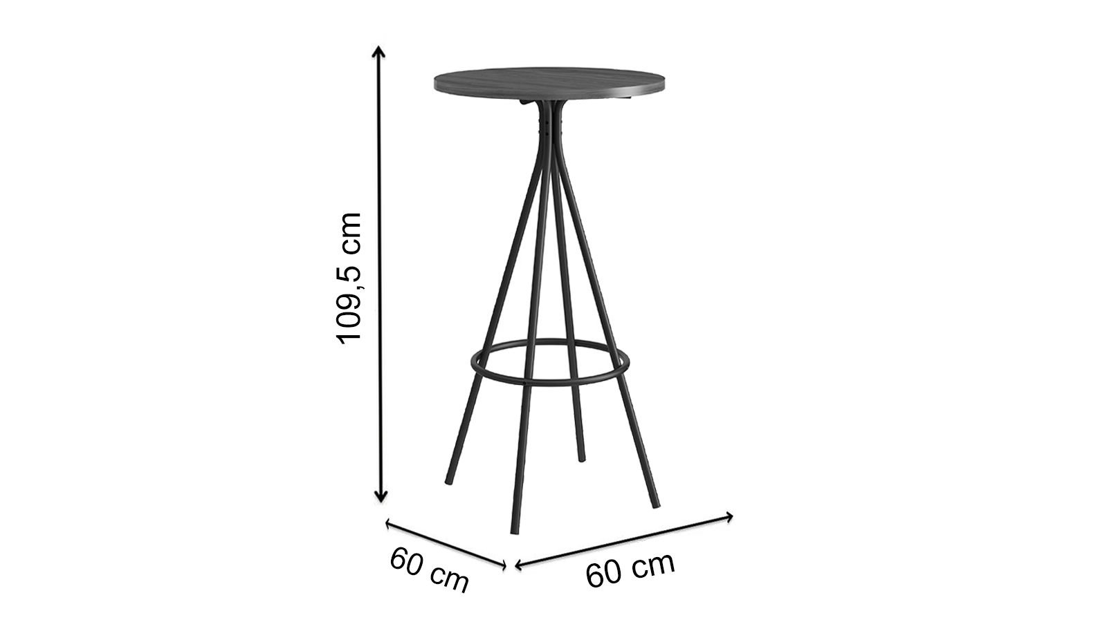 Mesa Jantar 1575 Aço c/Tampo Madeirado 60 cm Carraro Mesa Jantar 1575 Aço c/Tampo Madeirado 60 cm Carraro