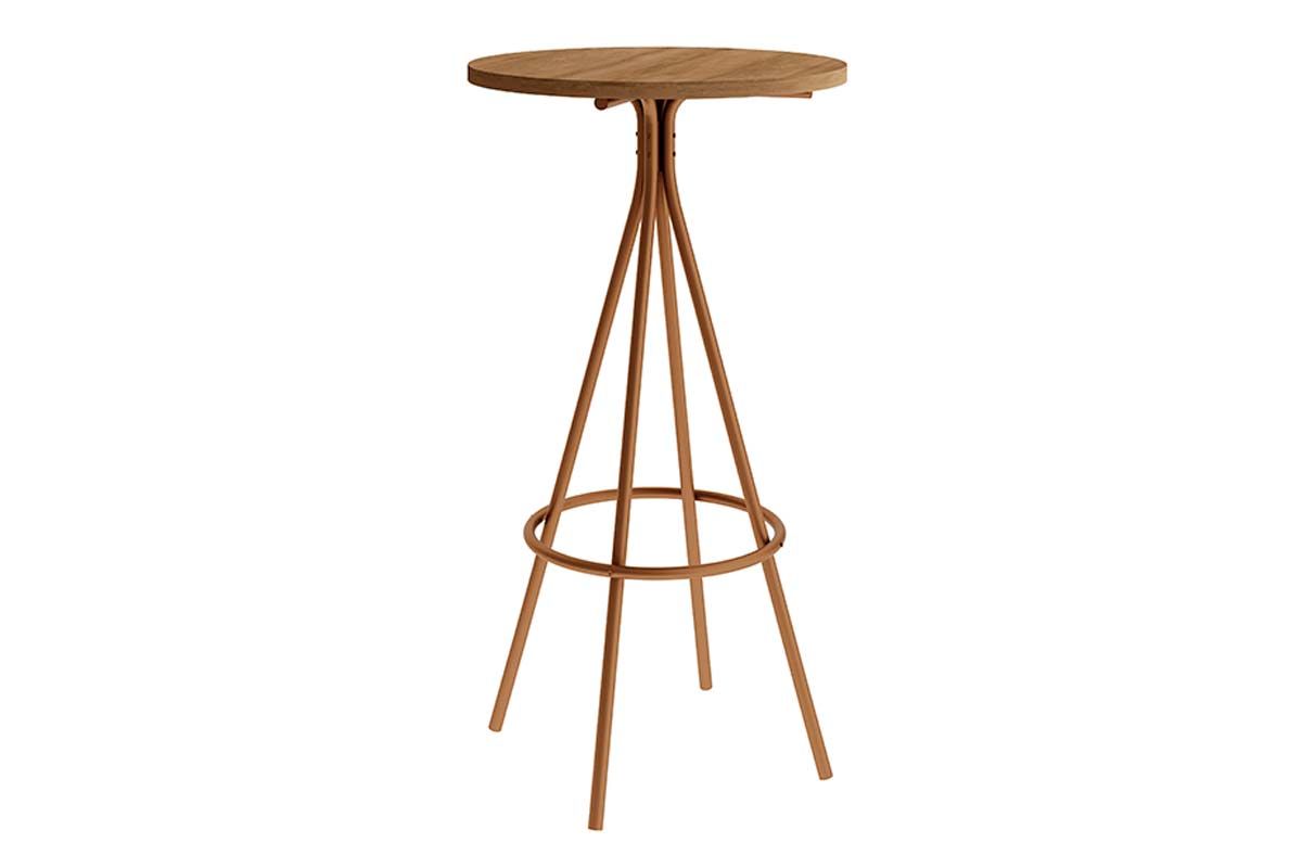 Mesa Jantar 1575 Aço c/Tampo Madeirado 60 cm CarraroRose/Freijo Mesa Jantar 1575 Aço c/Tampo Madeirado 60 cm CarraroRose/Freijo