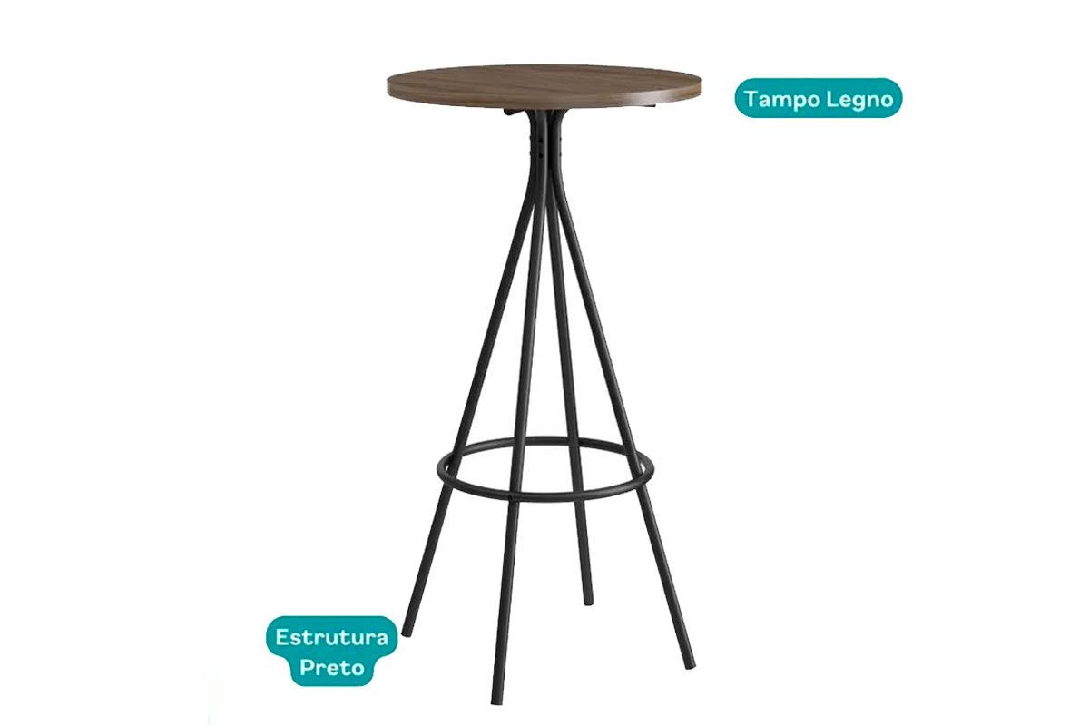 Mesa Jantar 1575 Aço c/Tampo Madeirado 60 cm Carraro Mesa Jantar 1575 Aço c/Tampo Madeirado 60 cm Carraro