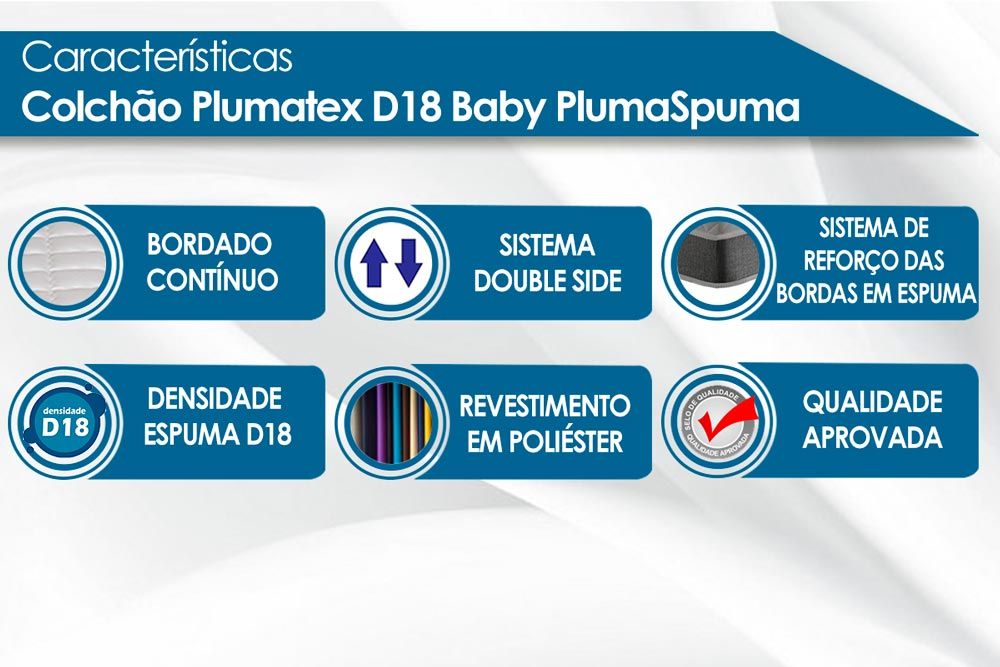 Colchão Plumatex D18 Baby PlumaSpuma Colchão Plumatex D18 Baby PlumaSpuma
