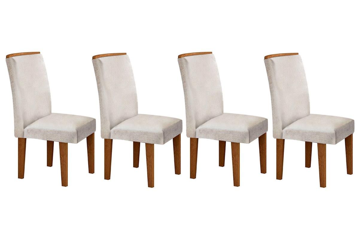 Cadeira Jantar Lunara Kit 4 Un Rufato