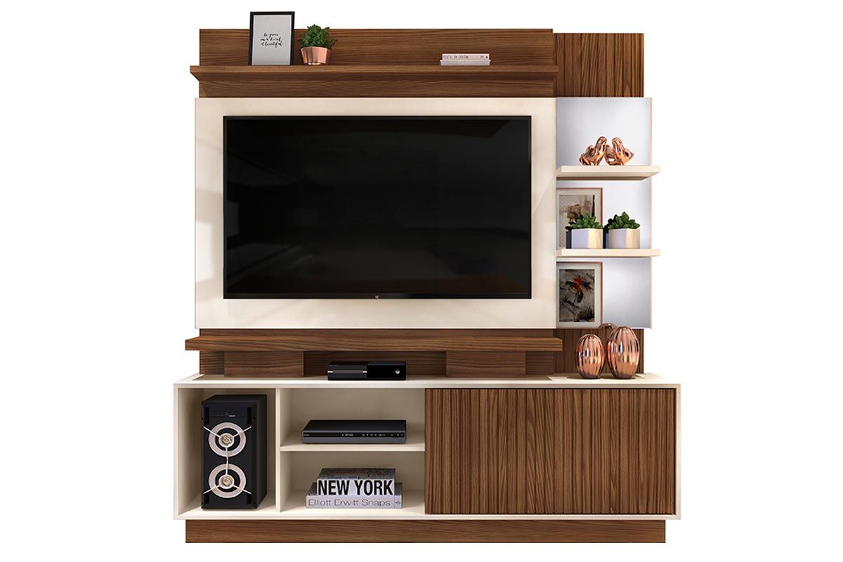 Home p/ TV até 65 Pol Lupi c/1 Porta e 3 Nichos 183x189cm DJ Móveis