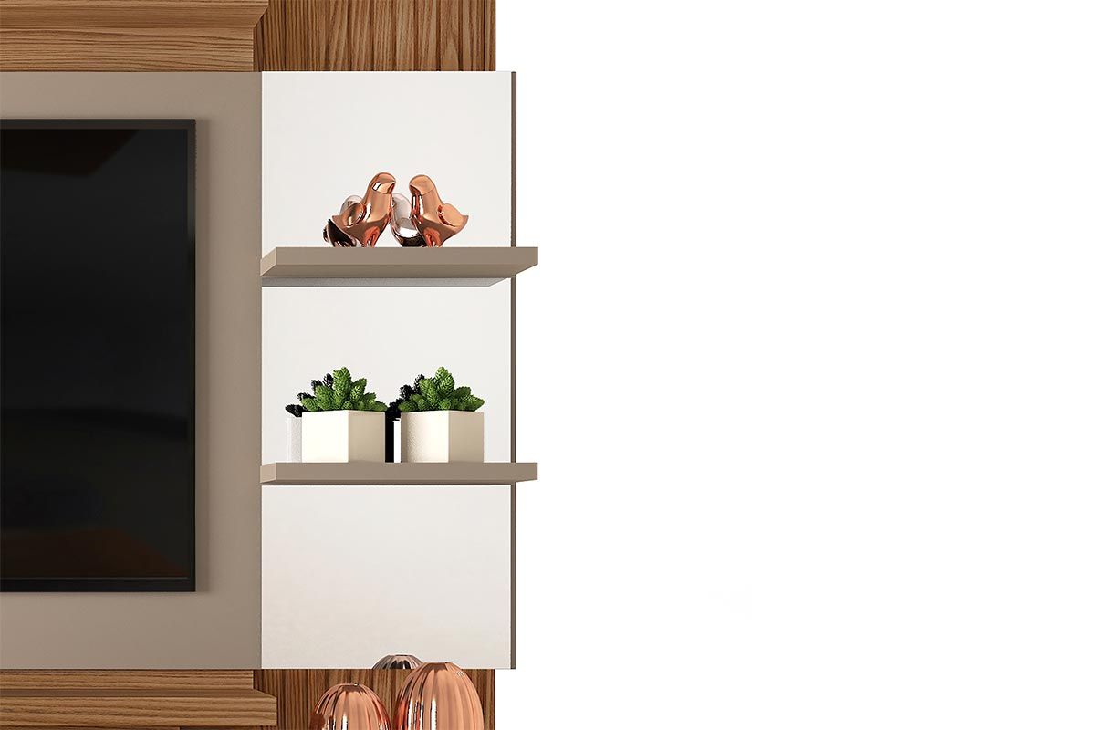 Home p/ TV até 65 Pol Lupi c/1 Porta e 3 Nichos 183x189cm DJ Móveis