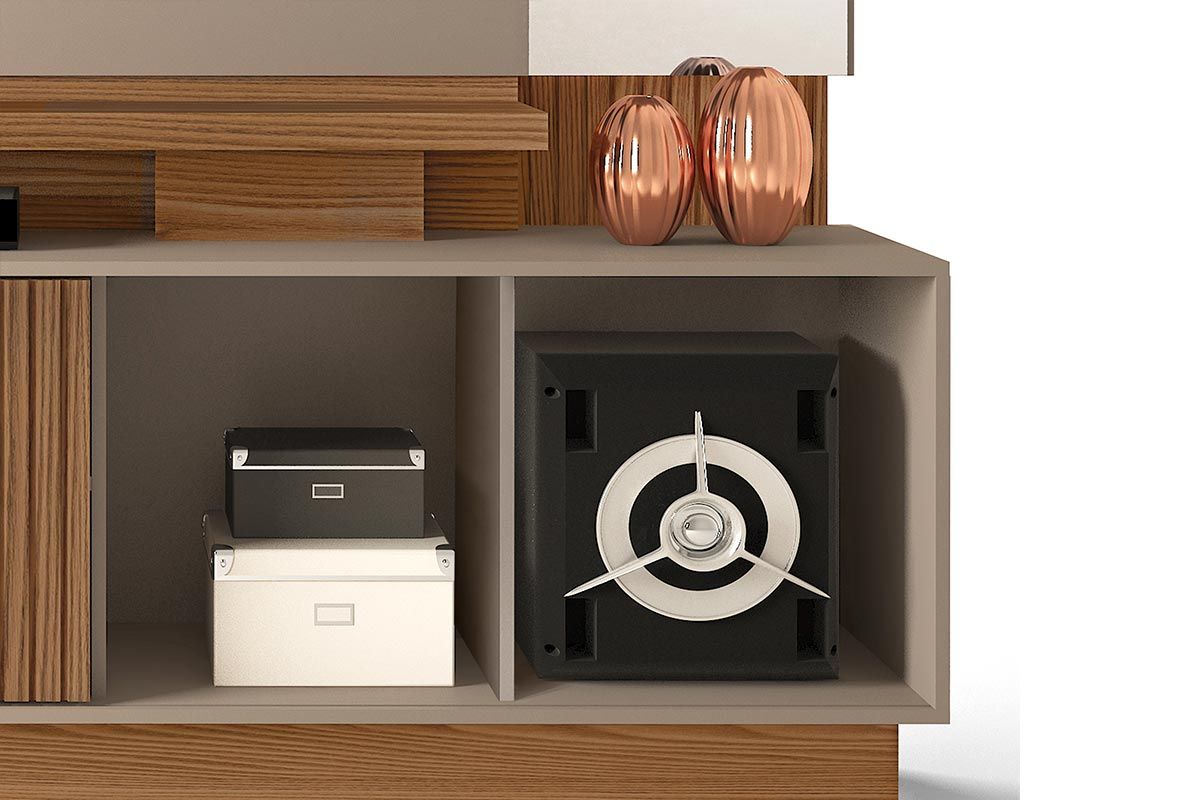 Home p/ TV até 65 Pol Lupi c/1 Porta e 3 Nichos 183x189cm DJ Móveis