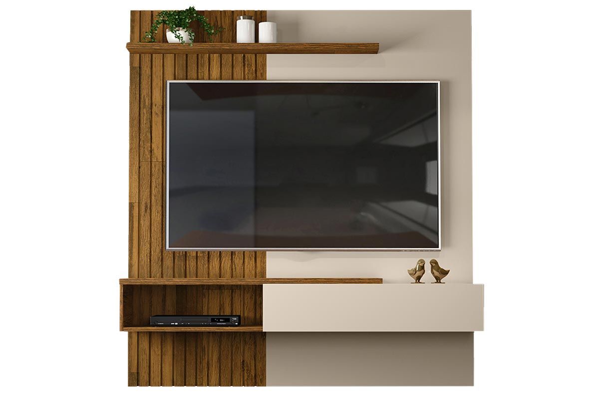 Painel Home p/ TV até 65 Pol Tito Ripado c/1 Porta 150x164cm DJ Móveis Painel Home p/ TV até 65 Pol Tito Ripado c/1 Porta 150x164cm DJ Móveis